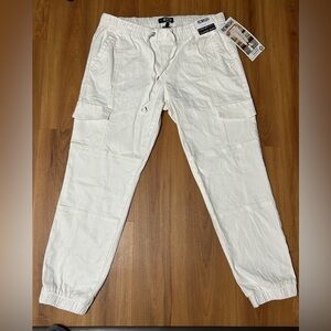 Rewash White Cargo Pants for Men